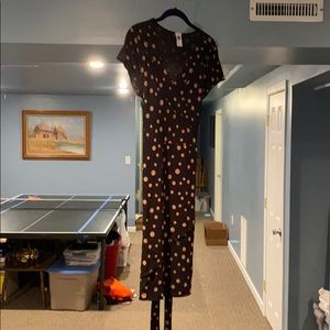 Black and gold pokadot dress